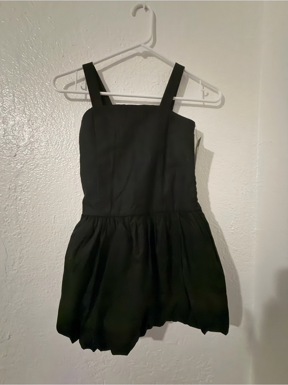 Black Square Neck Sleeveless Bubble Dress